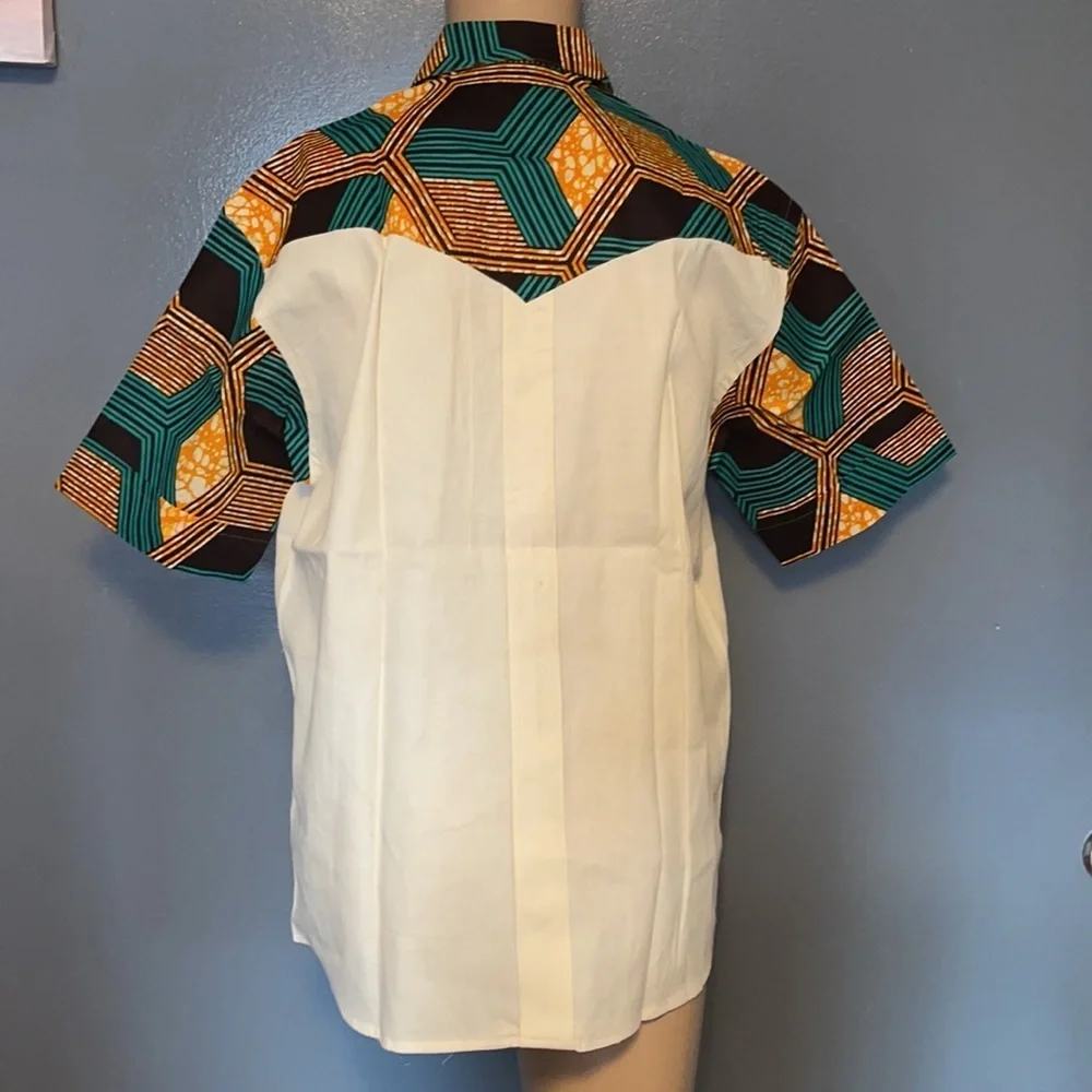African Print Bottom-up Shirt